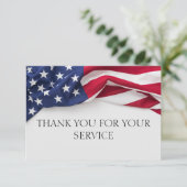 Vielen Dank für Ihren Service American Flag Cards Dankeskarte (Stehend Vorderseite)