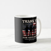 Vielen Dank für Ihren Service American Flag Vetera Kaffeetasse (VorderseiteRechts)