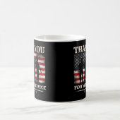Vielen Dank für Ihren Service American Flag Vetera Kaffeetasse (Mittel)