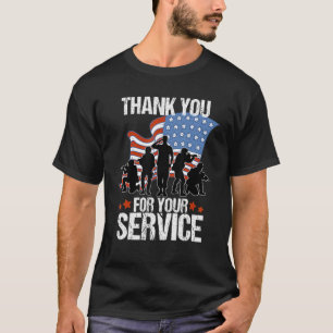 Vielen Dank für Ihren Service American Flag Vetera T-Shirt