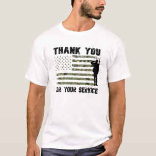 Vielen Dank für Ihren Service Camouflage USA Flag T-Shirt