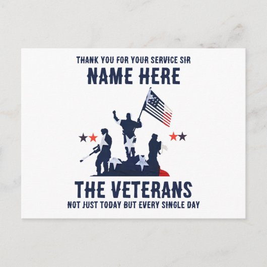 Vielen Dank für Ihren Service, die Veteran Day Car Postkarte (Vorderseite)
