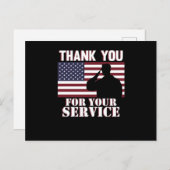 Vielen Dank für Ihren Service Happy Veterans Day Ankündigungspostkarte (Vorne/Hinten)