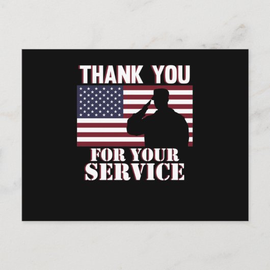 Vielen Dank für Ihren Service Happy Veterans Day Ankündigungspostkarte (Vorderseite)