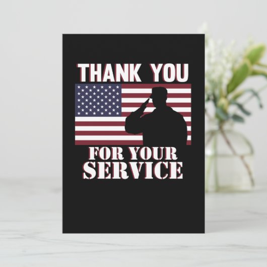 Vielen Dank für Ihren Service Happy Veterans Day Einladung (Stehend Vorderseite)