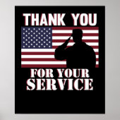 Vielen Dank für Ihren Service Happy Veterans Day Poster (Vorne)
