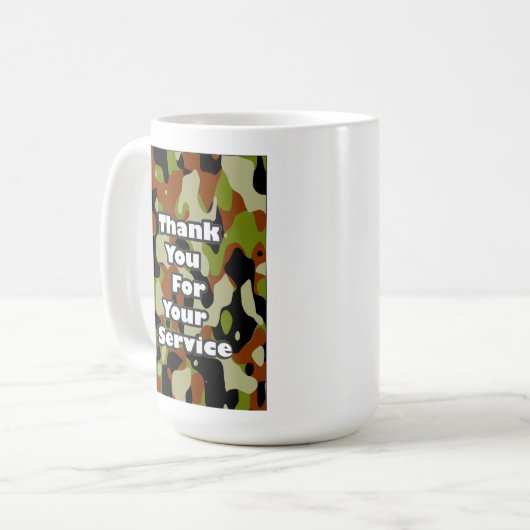 Vielen Dank für Ihren Service Kaffeetasse (Vorderseite Links)