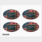 Vielen Dank für Ihren Service! Ovaler Aufkleber (Blatt)