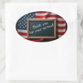 Vielen Dank für Ihren Service! Ovaler Aufkleber (Tasche)