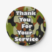 Vielen Dank für Ihren Service Pappteller (Vorderseite)