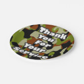 Vielen Dank für Ihren Service Pappteller (Schrägansicht)