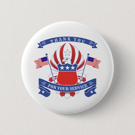 Vielen Dank für Ihren Service Patriotic Button (Vorderseite)