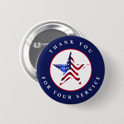 Vielen Dank für Ihren Service Patriotic-Button Button (Vorne & Hinten)