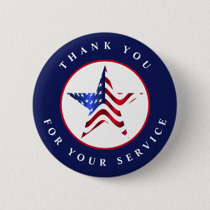 Vielen Dank für Ihren Service Patriotic-Button Button