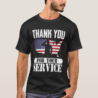 Vielen Dank für Ihren Service Patriotic Veterans D T-Shirt