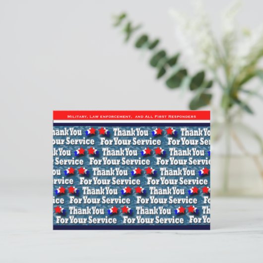 Vielen Dank für Ihren Service Postkarte (Stehend Vorderseite)