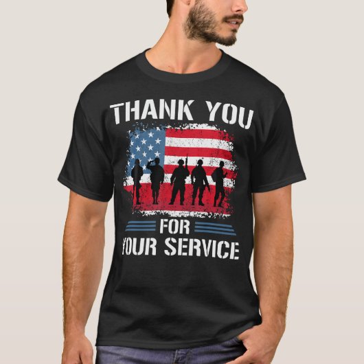 Vielen Dank für Ihren Service Proud Veterans Day S T-Shirt (Vorderseite)