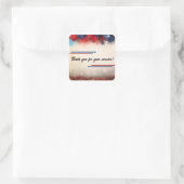 Vielen Dank für Ihren Service Quadratischer Aufkleber (Tasche)