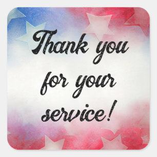 Vielen Dank für Ihren Service Quadratischer Aufkleber