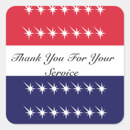 Vielen Dank für Ihren Service Veteran Day Quadratischer Aufkleber