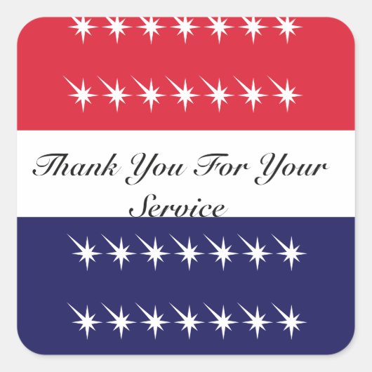 Vielen Dank für Ihren Service Veteran Day Quadratischer Aufkleber (Vorderseite)