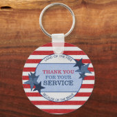 Vielen Dank für Ihren Service Veterans Rustic Deni Schlüsselanhänger (Vorderseite)