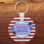 Vielen Dank für Ihren Service Veterans Rustic Leat Schlüsselanhänger (Vorderseite)