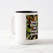 Vielen Dank für Ihren Service Zweifarbige Tasse (Vorderseite Links)