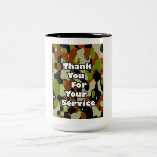 Vielen Dank für Ihren Service Zweifarbige Tasse (Mittel)