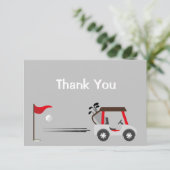 Vielen Dank für Ihren Spaß Golf Golfing Cartoon Dankeskarte (Stehend Vorderseite)