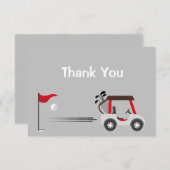 Vielen Dank für Ihren Spaß Golf Golfing Cartoon Dankeskarte (Vorne/Hinten)
