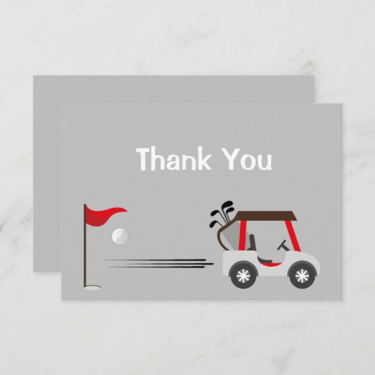 Vielen Dank für Ihren Spaß Golf Golfing Cartoon Dankeskarte (Vorne/Hinten)