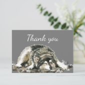 Vielen Dank für Ihren Spaß Wasserfarbenschlafen Wo Dankeskarte (Stehend Vorderseite)