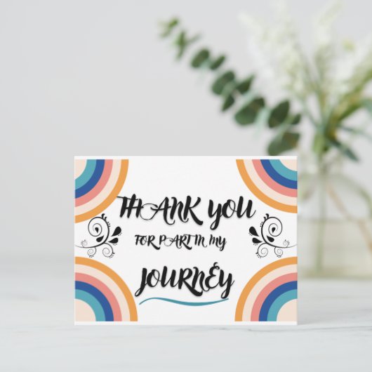 Vielen Dank für Ihren Teil meiner Reise Postkarte (Stehend Vorderseite)