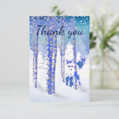 Vielen Dank für Ihren Winter Frost Snow Forest For Dankeskarte (Stehend Vorderseite)