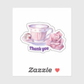 Vielen Dank für Kaffee und Rose Aufkleber (Blatt)