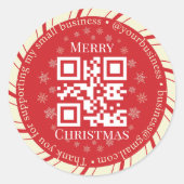 Vielen Dank für kleine Unternehmen qcode Weihnacht Runder Aufkleber (Vorderseite)