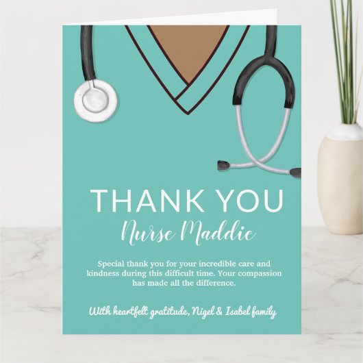 Vielen Dank für Krankenschwester und Ärztekarte Karte (Vorderseite)