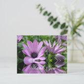 vielen Dank für lila Blume Postkarte (Stehend Vorderseite)