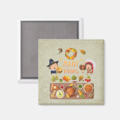 Vielen Dank für Pilgrim und das native Erntedank F Magnet (Vorderseite/Rückseite)