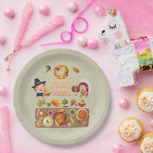 Vielen Dank für Pilgrim und das native Erntedank F Pappteller (Party)