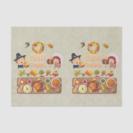 Vielen Dank für Pilgrim und das native Erntedank F Seidenpapier (Vorderseite)