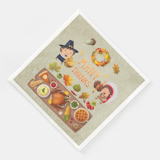 Vielen Dank für Pilgrim und das native Erntedank F Serviette (Ecke)
