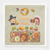 Vielen Dank für Pilgrim und das native Erntedank F Serviette (Vorderseite)