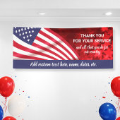 Vielen Dank für Service, Patriotic USA Flag Custom Banner