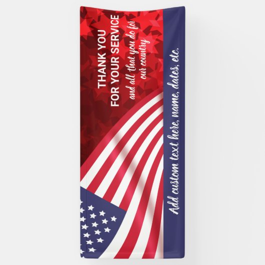Vielen Dank für Service, Patriotic USA Flag Custom Banner (Vertikal)