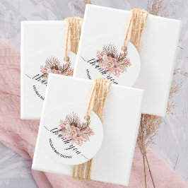 Vielen Dank für Tags boho staubige Rose Blume Geschenkanhänger