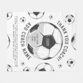 Vielen Dank Fußball Coach Black & White Player Nam Fleecedecke (Vorderseite (Horizontal))