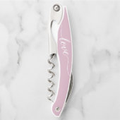 Vielen Dank Gäste rosa Gastgeschenk Hochzeit perso Kellnermesser (Vorderseite)