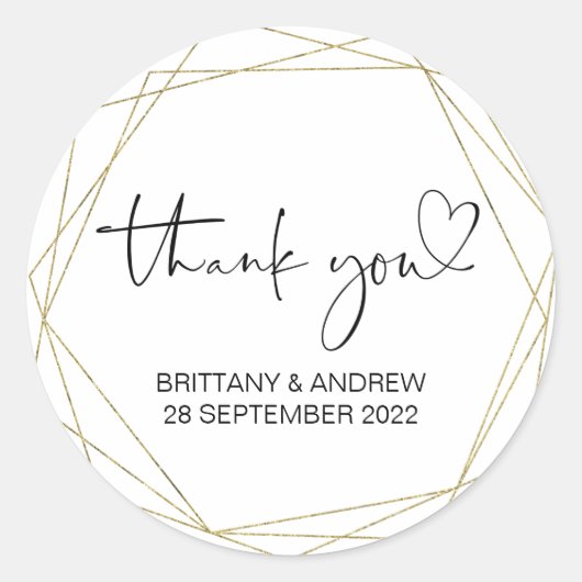 Vielen Dank Gastgeschenk Hochzeit Leckerei Bag Jar Runder Aufkleber (Vorderseite)